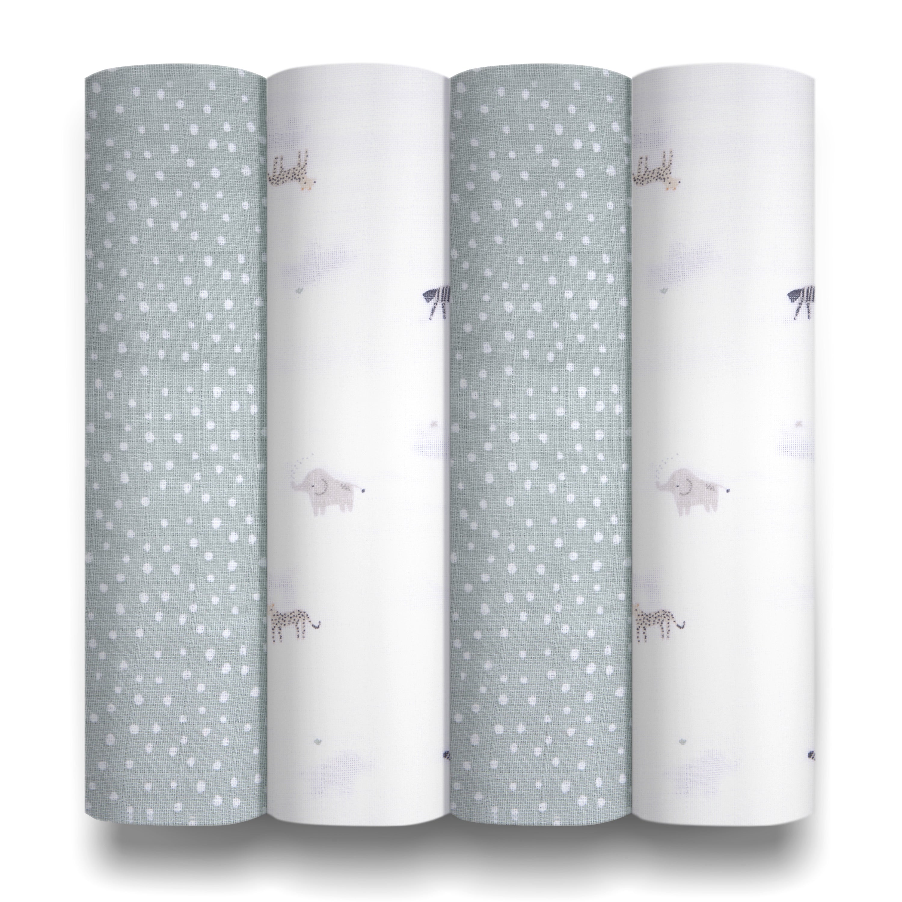 Musselin-Wickeltücher - Safari - 80 x 80 cm - 4er-Pack