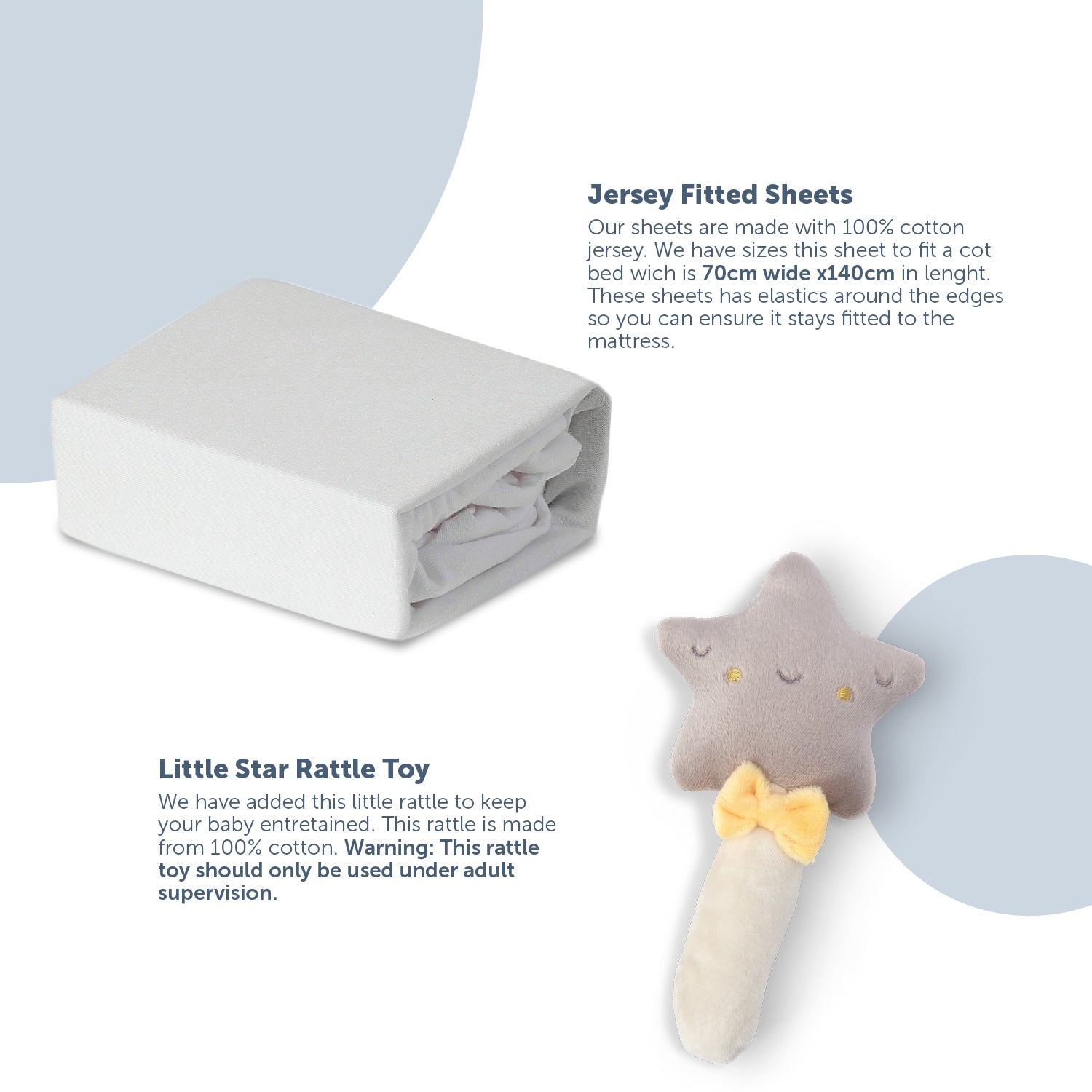 Babybett-Bettwäscheset - 70 x 140 cm - 5-teilig