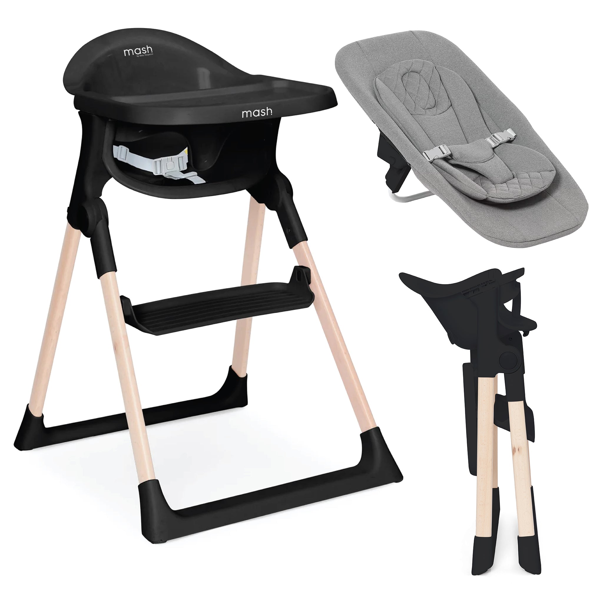 Mash Hochstuhl & Neugeborenensitz - Schwarz