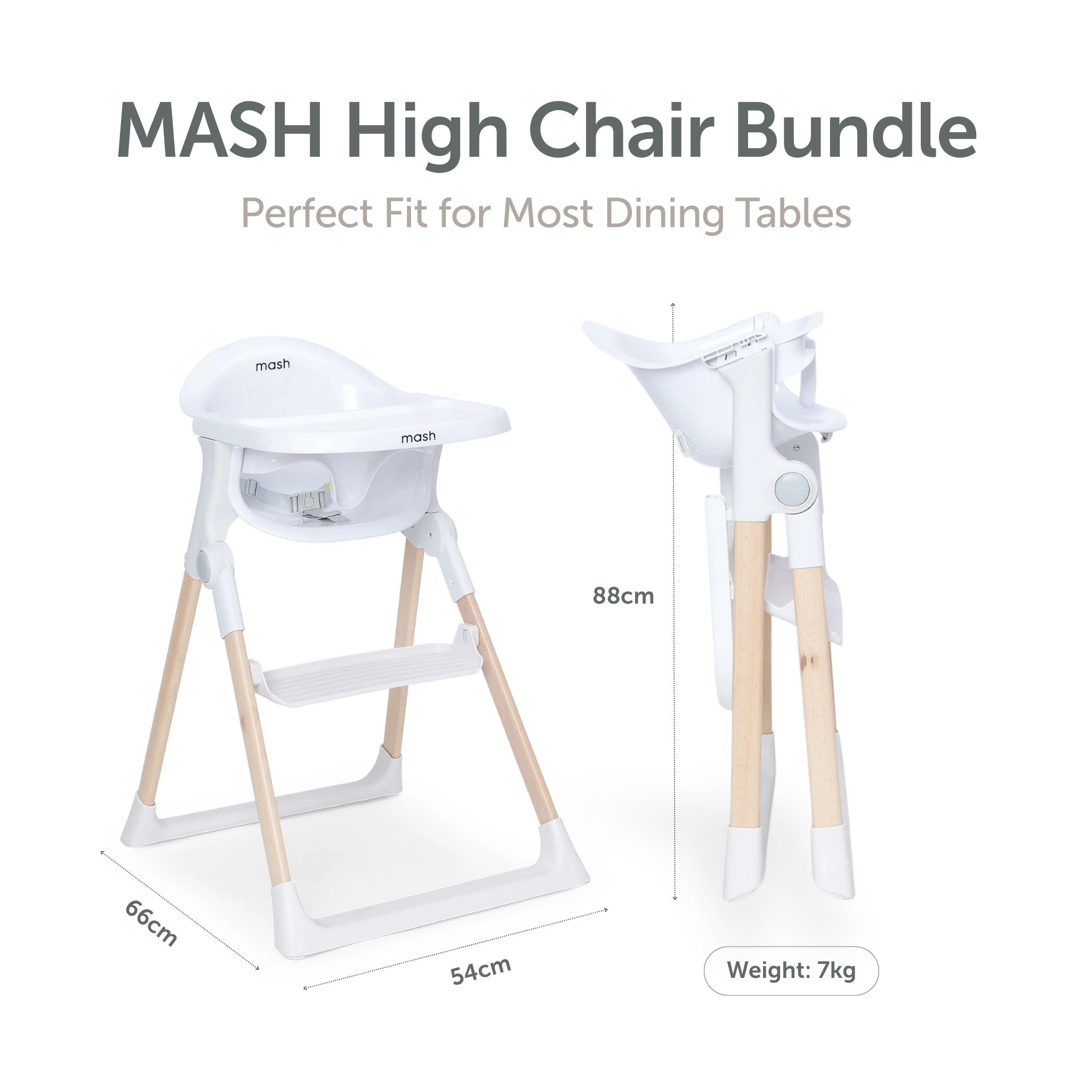 Mash High Chair Bundle - White