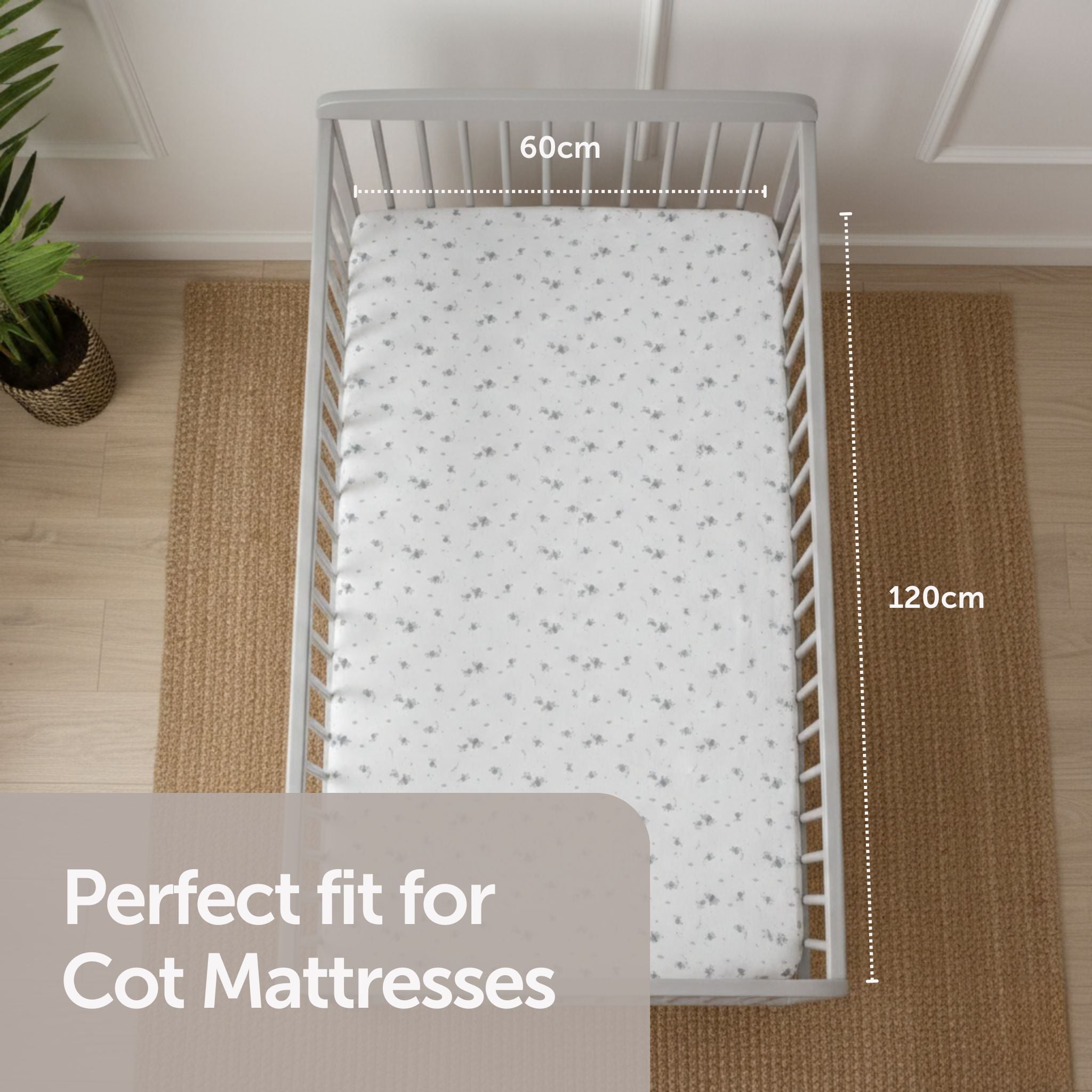 Cot Sheets - 120 x 60cm - 2 Pack