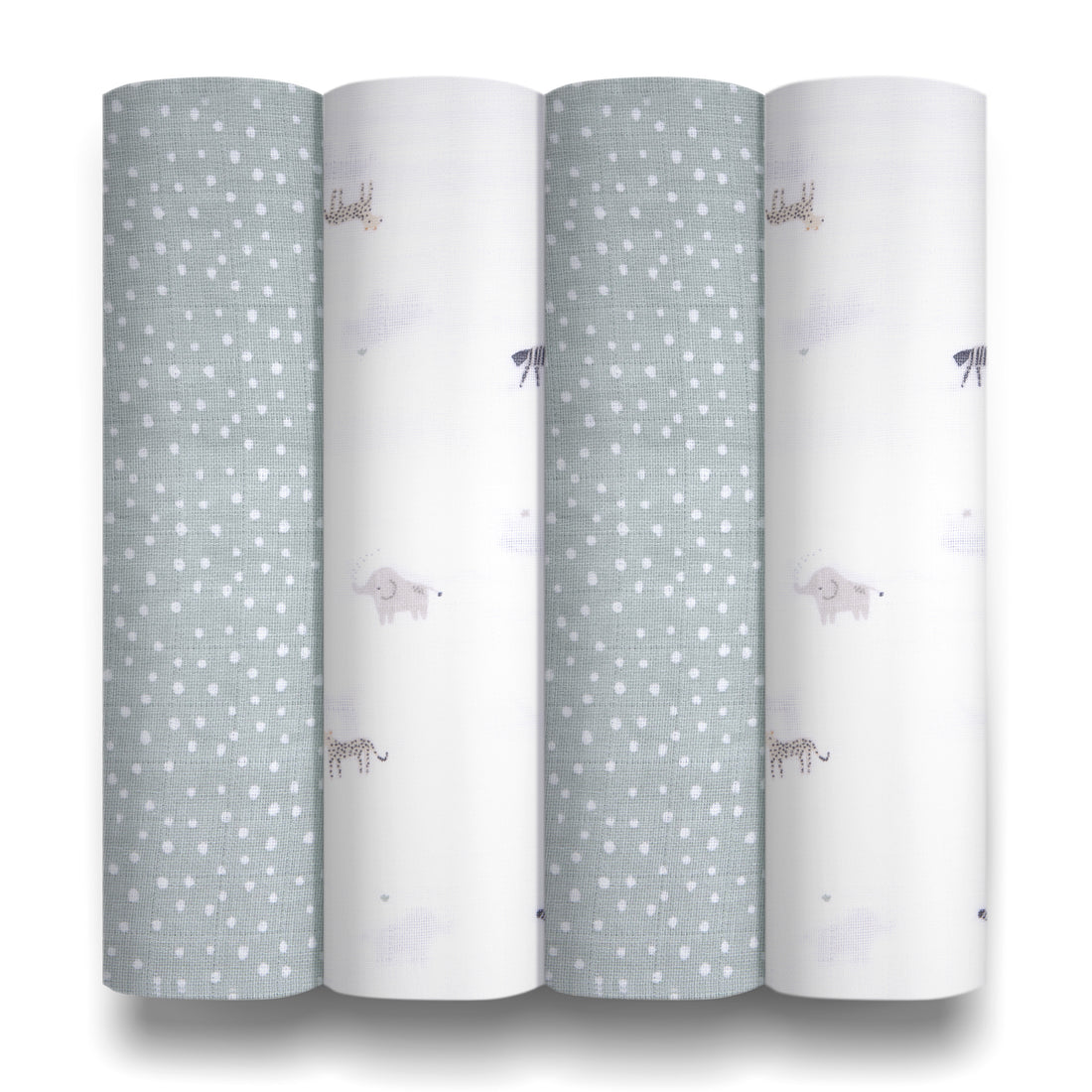 Musselin-Wickeltücher - Safari - 80 x 80 cm - 4er-Pack
