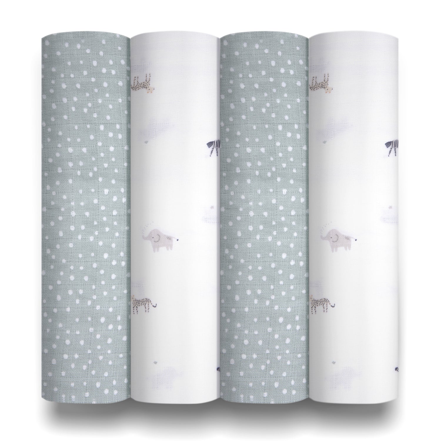 Musselin-Wickeltücher - Safari - 80 x 80 cm - 4er-Pack