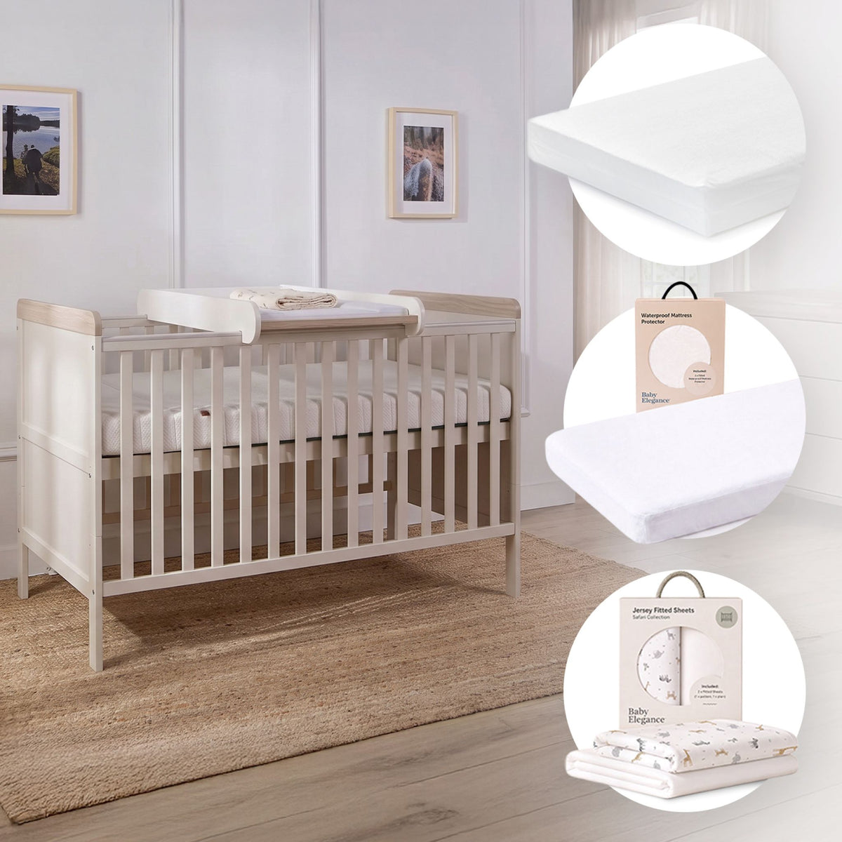 Haddington Kinderbett, Matratze, Laken und Matratzenschoner im Paket