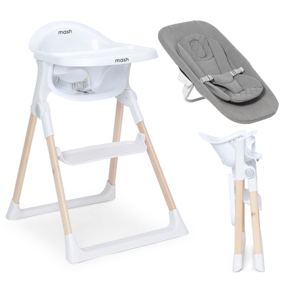 Mash High Chair &amp; Newborn Seat - White