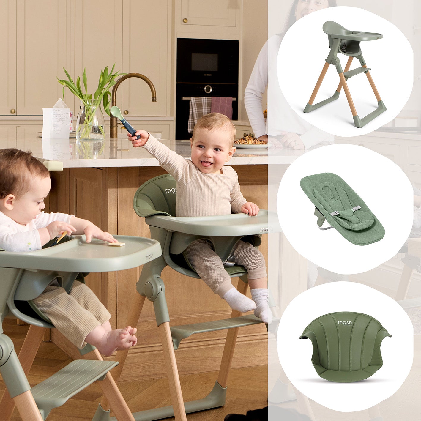 Mash Hochstuhl-Paket - Salbeigrün