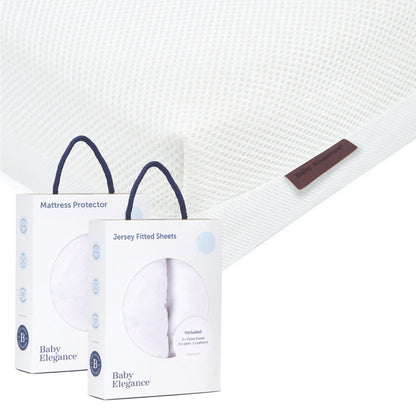 Cot Bed Mattress (Breath Dry Pocket Spring), Sheets &amp; Mattress Protector Bundle