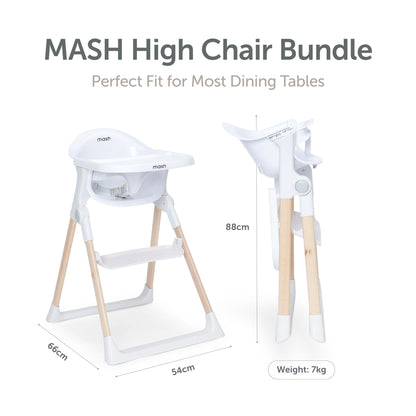 Mash High Chair Bundle - White