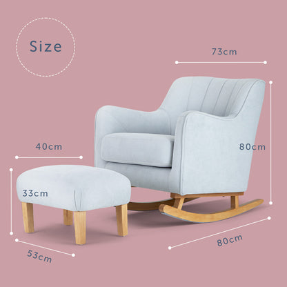 Ollie Kinderzimmer-Schaukelstuhl mit Hocker
